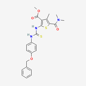 molecular formula C24H25N3O4S2 B4645155 methyl 2-[({[4-(benzyloxy)phenyl]amino}carbonothioyl)amino]-5-[(dimethylamino)carbonyl]-4-methyl-3-thiophenecarboxylate 
