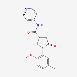 molecular formula C18H19N3O3 B4645208 1-(2-methoxy-5-methylphenyl)-5-oxo-N-4-pyridinyl-3-pyrrolidinecarboxamide 