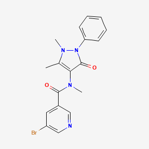 molecular formula C18H17BrN4O2 B4645265 5-bromo-N-(1,5-dimethyl-3-oxo-2-phenyl-2,3-dihydro-1H-pyrazol-4-yl)-N-methylnicotinamide 