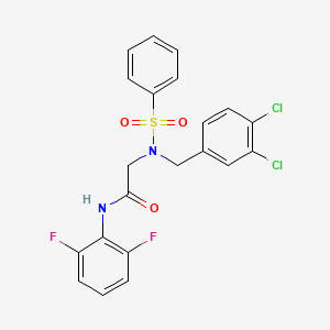 molecular formula C21H16Cl2F2N2O3S B4645273 N~2~-(3,4-dichlorobenzyl)-N~1~-(2,6-difluorophenyl)-N~2~-(phenylsulfonyl)glycinamide 