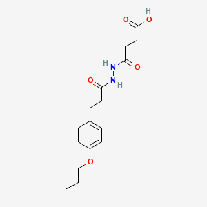 molecular formula C16H22N2O5 B4645288 4-oxo-4-{2-[3-(4-propoxyphenyl)propanoyl]hydrazino}butanoic acid 