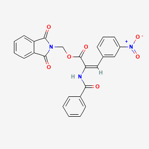 molecular formula C25H17N3O7 B4645292 (1,3-dioxo-1,3-dihydro-2H-isoindol-2-yl)methyl 2-(benzoylamino)-3-(3-nitrophenyl)acrylate 