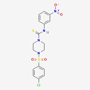 molecular formula C17H17ClN4O4S2 B4645295 4-[(4-chlorophenyl)sulfonyl]-N-(3-nitrophenyl)-1-piperazinecarbothioamide 