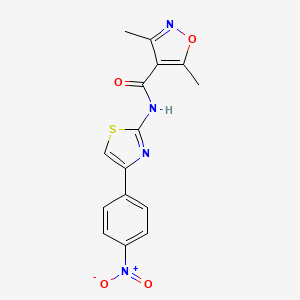 molecular formula C15H12N4O4S B4645325 3,5-dimethyl-N-[4-(4-nitrophenyl)-1,3-thiazol-2-yl]-4-isoxazolecarboxamide 