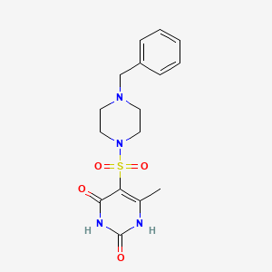 molecular formula C16H20N4O4S B4645329 5-[(4-benzyl-1-piperazinyl)sulfonyl]-6-methyl-2,4(1H,3H)-pyrimidinedione 