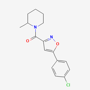 molecular formula C16H17ClN2O2 B4645340 1-{[5-(4-chlorophenyl)-3-isoxazolyl]carbonyl}-2-methylpiperidine 