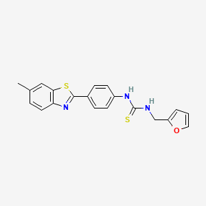 molecular formula C20H17N3OS2 B4645342 N-(2-furylmethyl)-N'-[4-(6-methyl-1,3-benzothiazol-2-yl)phenyl]thiourea 