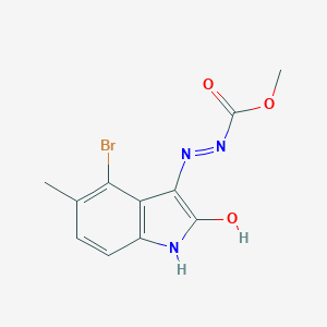molecular formula C11H10BrN3O3 B464538 methyl 2-(4-bromo-5-methyl-2-oxo-1,2-dihydro-3H-indol-3-ylidene)hydrazinecarboxylate 