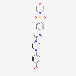 molecular formula C22H28N4O4S2 B4645388 4-(4-methoxyphenyl)-N-[4-(4-morpholinylsulfonyl)phenyl]-1-piperazinecarbothioamide 