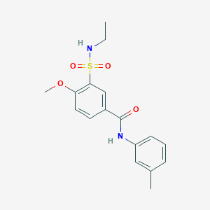 molecular formula C17H20N2O4S B4645396 3-[(ethylamino)sulfonyl]-4-methoxy-N-(3-methylphenyl)benzamide 