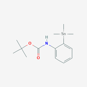 molecular formula C14H23NO2Sn B046454 2-三甲基锡烷基苯基氨基甲酸叔丁酯 CAS No. 114552-32-8