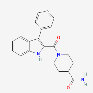 molecular formula C22H23N3O2 B4645405 1-[(7-methyl-3-phenyl-1H-indol-2-yl)carbonyl]-4-piperidinecarboxamide 