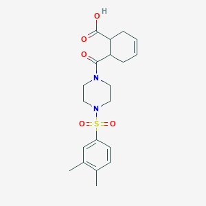 molecular formula C20H26N2O5S B4645409 6-({4-[(3,4-dimethylphenyl)sulfonyl]-1-piperazinyl}carbonyl)-3-cyclohexene-1-carboxylic acid 