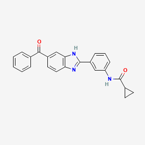 molecular formula C24H19N3O2 B4645417 N-[3-(5-benzoyl-1H-benzimidazol-2-yl)phenyl]cyclopropanecarboxamide 