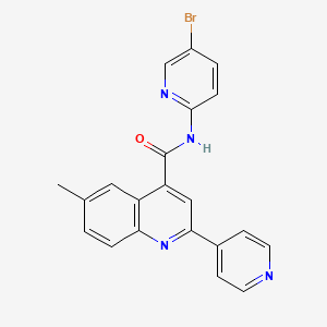 molecular formula C21H15BrN4O B4645431 N-(5-bromo-2-pyridinyl)-6-methyl-2-(4-pyridinyl)-4-quinolinecarboxamide 