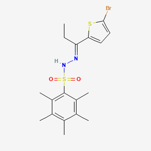 N'-[1-(5-bromo-2-thienyl)propylidene]-2,3,4,5,6-pentamethylbenzenesulfonohydrazide