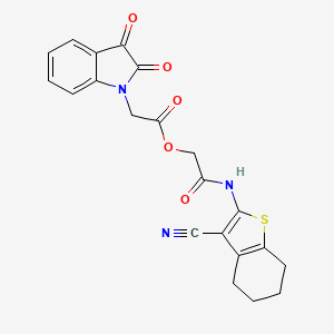 2-[(3-cyano-4,5,6,7-tetrahydro-1-benzothien-2-yl)amino]-2-oxoethyl (2,3-dioxo-2,3-dihydro-1H-indol-1-yl)acetate