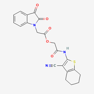 molecular formula C21H17N3O5S B4645440 2-[(3-cyano-4,5,6,7-tetrahydro-1-benzothien-2-yl)amino]-2-oxoethyl (2,3-dioxo-2,3-dihydro-1H-indol-1-yl)acetate 