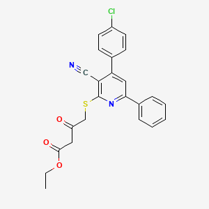 molecular formula C24H19ClN2O3S B4645509 ethyl 4-{[4-(4-chlorophenyl)-3-cyano-6-phenyl-2-pyridinyl]thio}-3-oxobutanoate 