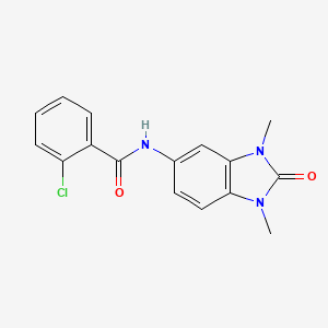 molecular formula C16H14ClN3O2 B4645514 2-chloro-N-(1,3-dimethyl-2-oxo-2,3-dihydro-1H-benzimidazol-5-yl)benzamide 