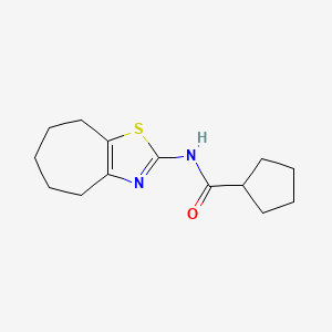molecular formula C14H20N2OS B4645522 N-(5,6,7,8-tetrahydro-4H-cyclohepta[d][1,3]thiazol-2-yl)cyclopentanecarboxamide 