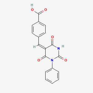 molecular formula C18H12N2O5 B4645537 4-[(2,4,6-trioxo-1-phenyltetrahydro-5(2H)-pyrimidinylidene)methyl]benzoic acid 
