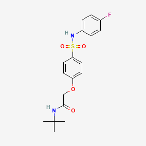 molecular formula C18H21FN2O4S B4645545 N-(tert-butyl)-2-(4-{[(4-fluorophenyl)amino]sulfonyl}phenoxy)acetamide 