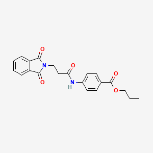 molecular formula C21H20N2O5 B4645552 propyl 4-{[3-(1,3-dioxo-1,3-dihydro-2H-isoindol-2-yl)propanoyl]amino}benzoate 
