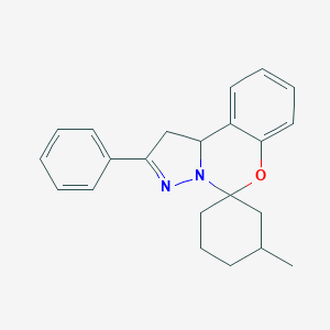 molecular formula C22H24N2O B464556 1-Methyl-2'-phenyl-1',10'b-dihydrospiro(cyclohexane-3,5'-pyrazolo[1,5-c][1,3]benzoxazine) CAS No. 351419-56-2