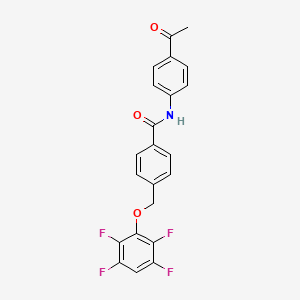 molecular formula C22H15F4NO3 B4645564 N-(4-acetylphenyl)-4-[(2,3,5,6-tetrafluorophenoxy)methyl]benzamide 