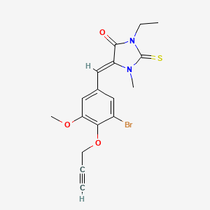 molecular formula C17H17BrN2O3S B4645573 5-[3-bromo-5-methoxy-4-(2-propyn-1-yloxy)benzylidene]-3-ethyl-1-methyl-2-thioxo-4-imidazolidinone 