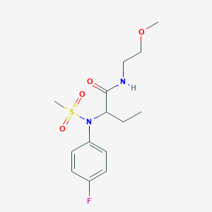 molecular formula C14H21FN2O4S B4645585 2-[(4-fluorophenyl)(methylsulfonyl)amino]-N-(2-methoxyethyl)butanamide 
