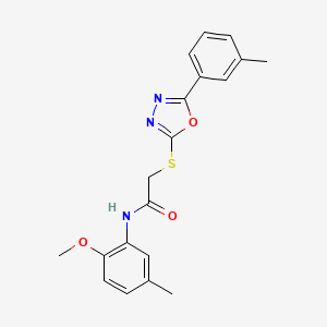 molecular formula C19H19N3O3S B4645591 N-(2-methoxy-5-methylphenyl)-2-{[5-(3-methylphenyl)-1,3,4-oxadiazol-2-yl]thio}acetamide 