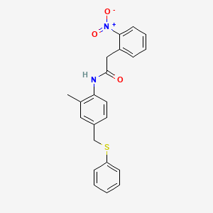molecular formula C22H20N2O3S B4645602 N-{2-methyl-4-[(phenylthio)methyl]phenyl}-2-(2-nitrophenyl)acetamide 