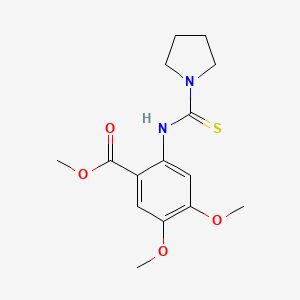 molecular formula C15H20N2O4S B4645616 methyl 4,5-dimethoxy-2-[(1-pyrrolidinylcarbonothioyl)amino]benzoate 