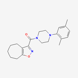 molecular formula C21H27N3O2 B4645628 3-{[4-(2,5-dimethylphenyl)-1-piperazinyl]carbonyl}-5,6,7,8-tetrahydro-4H-cyclohepta[d]isoxazole 