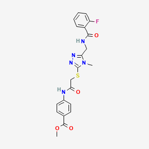 molecular formula C21H20FN5O4S B4645637 methyl 4-({[(5-{[(2-fluorobenzoyl)amino]methyl}-4-methyl-4H-1,2,4-triazol-3-yl)thio]acetyl}amino)benzoate 