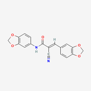molecular formula C18H12N2O5 B4645641 N,3-bis(1,3-benzodioxol-5-yl)-2-cyanoacrylamide 