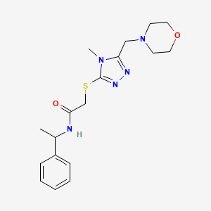 molecular formula C18H25N5O2S B4645647 2-{[4-methyl-5-(4-morpholinylmethyl)-4H-1,2,4-triazol-3-yl]thio}-N-(1-phenylethyl)acetamide 