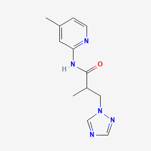 molecular formula C12H15N5O B4645654 2-methyl-N-(4-methyl-2-pyridinyl)-3-(1H-1,2,4-triazol-1-yl)propanamide 
