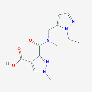molecular formula C13H17N5O3 B4645661 3-{[[(1-ethyl-1H-pyrazol-5-yl)methyl](methyl)amino]carbonyl}-1-methyl-1H-pyrazole-4-carboxylic acid 