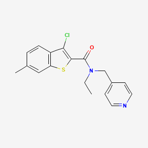 molecular formula C18H17ClN2OS B4645675 3-chloro-N-ethyl-6-methyl-N-(4-pyridinylmethyl)-1-benzothiophene-2-carboxamide 