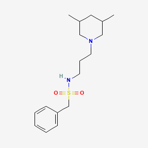 molecular formula C17H28N2O2S B4645678 N-[3-(3,5-dimethyl-1-piperidinyl)propyl]-1-phenylmethanesulfonamide 