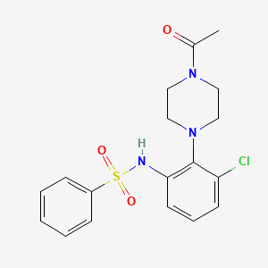 molecular formula C18H20ClN3O3S B4645682 N-[2-(4-acetyl-1-piperazinyl)-3-chlorophenyl]benzenesulfonamide 