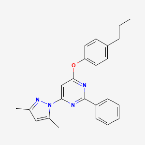 molecular formula C24H24N4O B4645689 4-(3,5-dimethyl-1H-pyrazol-1-yl)-2-phenyl-6-(4-propylphenoxy)pyrimidine 