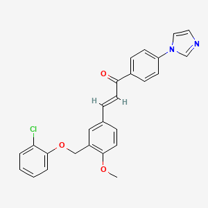 3-{3-[(2-chlorophenoxy)methyl]-4-methoxyphenyl}-1-[4-(1H-imidazol-1-yl)phenyl]-2-propen-1-one