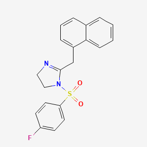 molecular formula C20H17FN2O2S B4645710 1-[(4-fluorophenyl)sulfonyl]-2-(1-naphthylmethyl)-4,5-dihydro-1H-imidazole 