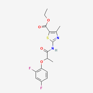 molecular formula C16H16F2N2O4S B4645725 ethyl 2-{[2-(2,4-difluorophenoxy)propanoyl]amino}-4-methyl-1,3-thiazole-5-carboxylate 
