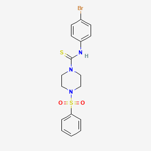 molecular formula C17H18BrN3O2S2 B4645752 N-(4-bromophenyl)-4-(phenylsulfonyl)-1-piperazinecarbothioamide 