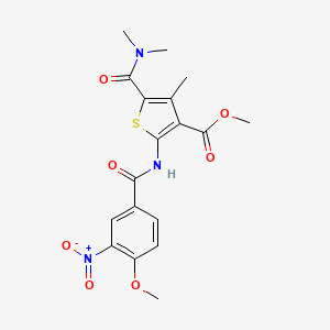 molecular formula C18H19N3O7S B4645760 methyl 5-[(dimethylamino)carbonyl]-2-[(4-methoxy-3-nitrobenzoyl)amino]-4-methyl-3-thiophenecarboxylate 